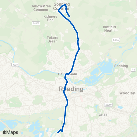 Reading Buses Bird Wood Court - Reading Stadium Bus Pk map