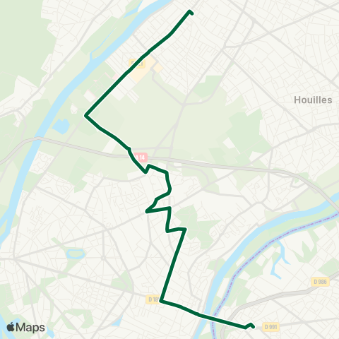 Île-de-France Mobilités Gare de Sartrouville <> ︎Gare de Rueil-Malmaison map