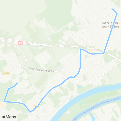 Île-de-France Mobilités Gare de Houilles / Carrières-s/-Seine <> ︎Mayoly map