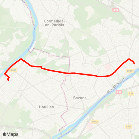 Île-de-France Mobilités Gare d'Argenteuil <> ︎Gare de Sartrouville map