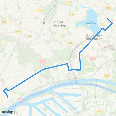 Île-de-France Mobilités Gare d'Enghien-les-Bains <> ︎Gare d'Argenteuil map