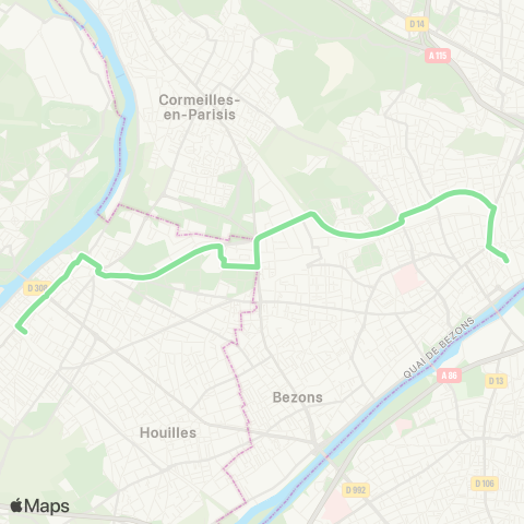 Île-de-France Mobilités Gare de Rueil-Malmaison <> ︎Gare St-Germain-en-Laye / Rue Thiers map