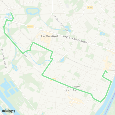 Île-de-France Mobilités Gare de Chatou / Croissy <> ︎Gare du Vésinet / le Pecq map