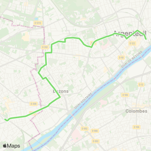 Île-de-France Mobilités Gare d'Argenteuil <> ︎Gare de Houilles / Carrières-s/-Seine map