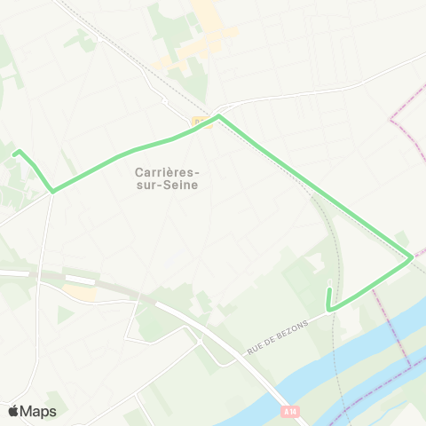 Île-de-France Mobilités Collège des Amandiers <> ︎Piscine map