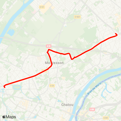 Île-de-France Mobilités Gare de Houilles / Carrières-s/-Seine <> ︎Gare du Vésinet / le Pecq map