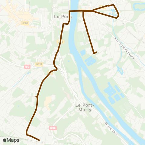 Île-de-France Mobilités Gare du Vésinet / le Pecq <> ︎Gare de Marly-le-Roi / Bèque map