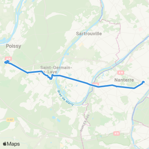 Île-de-France Mobilités Renaissance <> ︎La Défense (Terminal Jules Verne) map