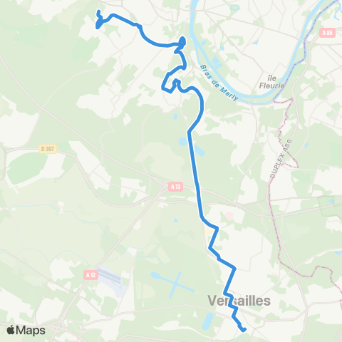 Île-de-France Mobilités Rue Thiers <> ︎Gare rout. de Versailles Chantiers / Quai C map