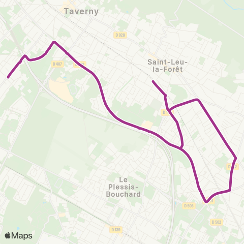 Île-de-France Mobilités Gare de St-Leu-la-Forêt <> ︎Gare de Montigny / Beauchamp map