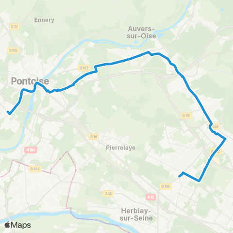 Île-de-France Mobilités Gare de Montigny / Beauchamp <> ︎Gare de Cergy Préf. / Quai B map