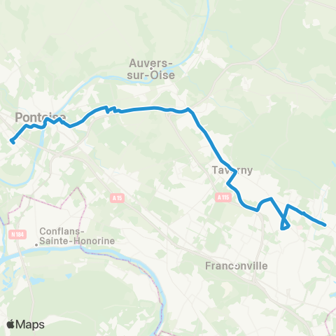 Île-de-France Mobilités Mairie / Hôtel de Ville <> ︎Gare de Cergy Préf. / Quai B map