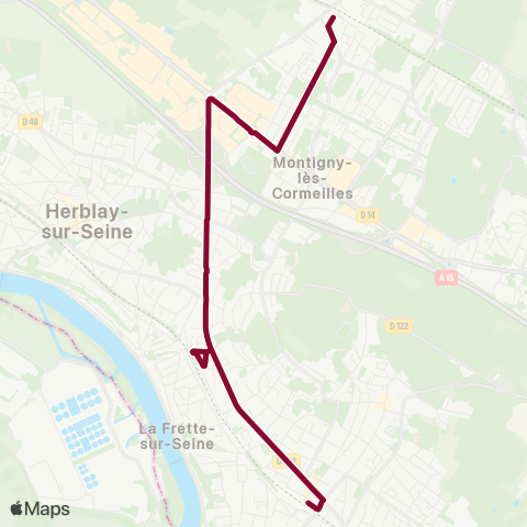 Île-de-France Mobilités Gare de Montigny / Beauchamp <> ︎Gare de Cormeilles en Parisis map