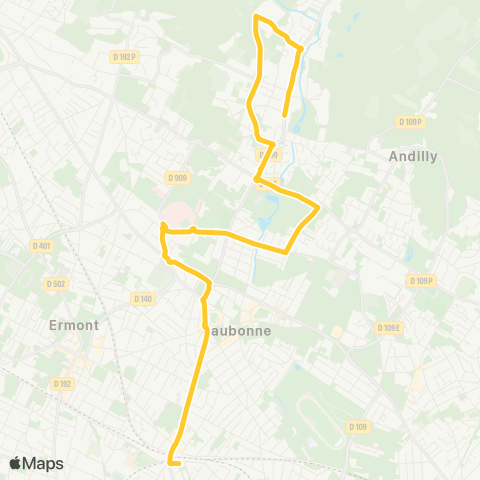 Île-de-France Mobilités Gare d'Ermont-Eaubonne <> ︎Mairie map