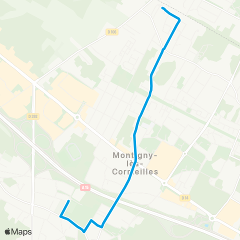 Île-de-France Mobilités Collège Camille Claudel <> ︎Gare de Montigny / Beauchamp map