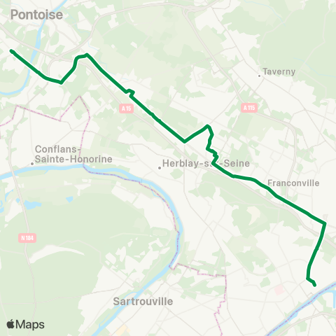 Île-de-France Mobilités Gare de Cergy Préf. / Quai I <> ︎Gare d'Argenteuil map