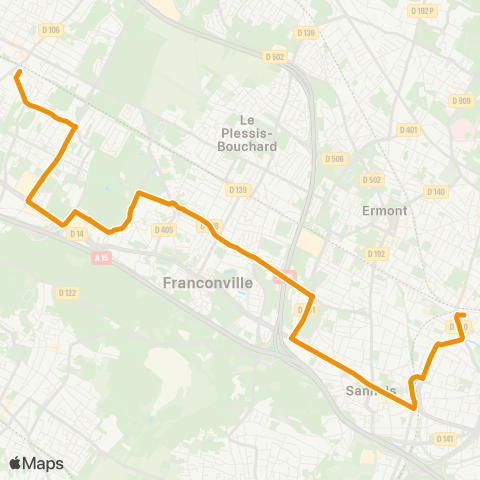 Île-de-France Mobilités Gare d'Ermont-Eaubonne <> ︎Gare de Montigny / Beauchamp map