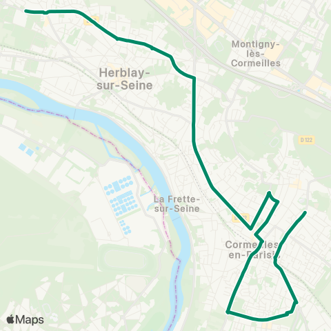 Île-de-France Mobilités Lycée Montesquieu / Collège Duhamel <> ︎Jacques Daguerre map
