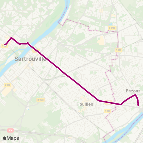 Île-de-France Mobilités Gare de Maisons-Laffitte <> ︎Pont de Bezons map