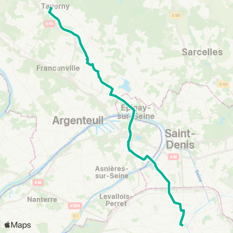 Île-de-France Mobilités Paris Gare de l'Est <> ︎Gare de Taverny map
