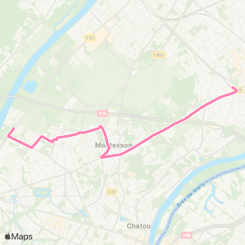 Île-de-France Mobilités Gare de Houilles - Carrières-s/-Seine <> ︎Berges de Montesson map