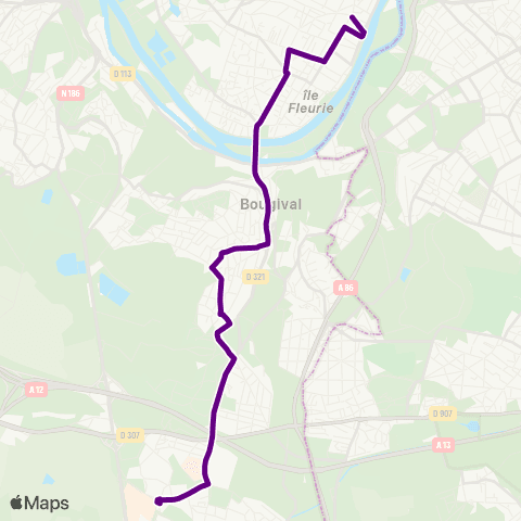 Île-de-France Mobilités Gare de Chatou - Croissy <> ︎Parly 2 - Dutartre map