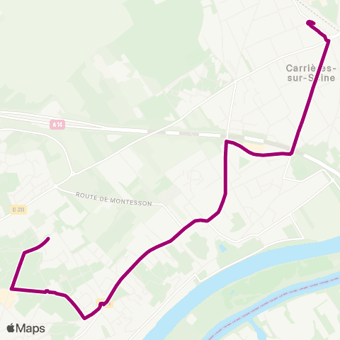 Île-de-France Mobilités Gare de Houilles - Carrières-s/-Seine <> ︎Mayoly map
