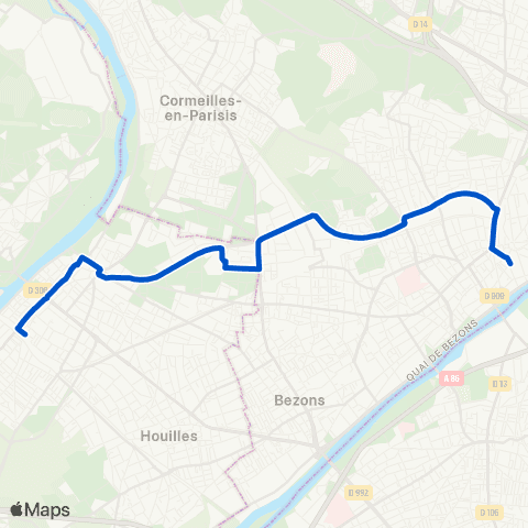 Île-de-France Mobilités Gare de Sartrouville <> ︎Gare d'Argenteuil map