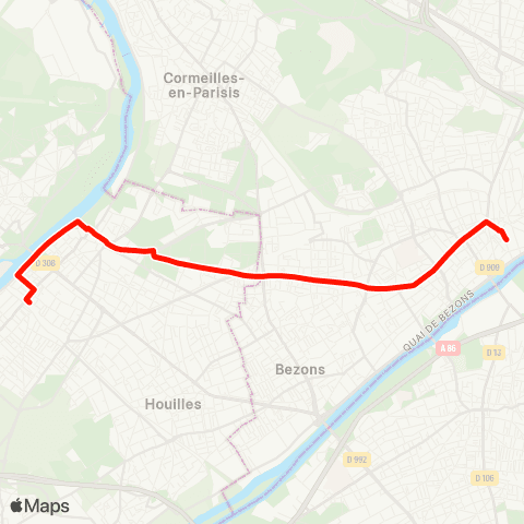 Île-de-France Mobilités Gare de Sartrouville <> ︎Gare d'Argenteuil map