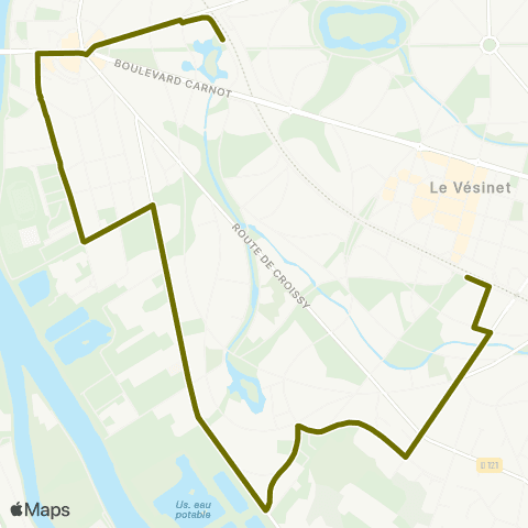Île-de-France Mobilités Gare du Vésinet - Ctre <> ︎Gare du Vésinet - le Pecq map