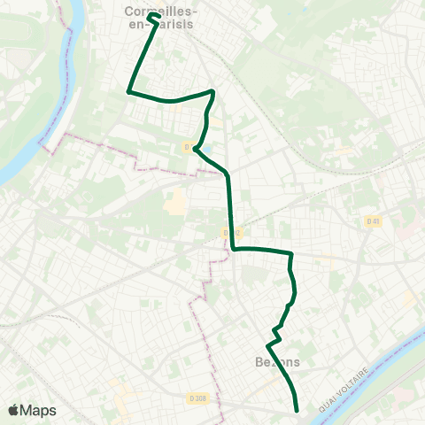 Île-de-France Mobilités Pont de Bezons <> ︎Gare de Cormeilles-en-Parisis map