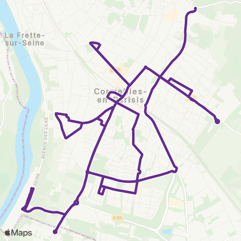 Île-de-France Mobilités Gare de Cormeilles-en-Parisis <> ︎Gare de Cormeilles-en-Parisis map