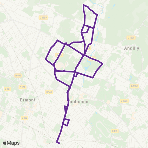 Île-de-France Mobilités Gare d'Ermont - Eaubonne <> ︎Gare d'Ermont - Eaubonne map