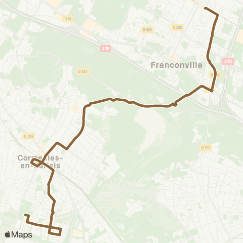 Île-de-France Mobilités Collège Louis Hayet <> ︎Gare de Franconville map