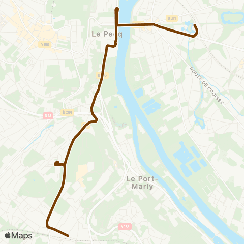 Île-de-France Mobilités Gare de Marly-le-Roi - Bèque <> ︎Gare du Vésinet - le Pecq map
