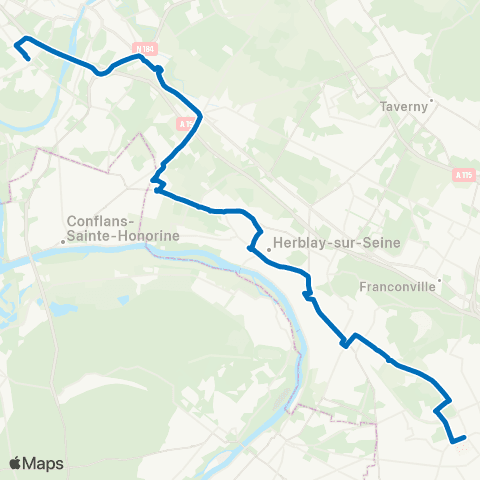 Île-de-France Mobilités Gare de Cergy Préf. <> ︎Charcot Hôpital map