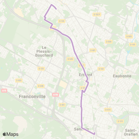 Île-de-France Mobilités Gare de St-Leu-la-Forêt <> ︎Gare de Sannois map