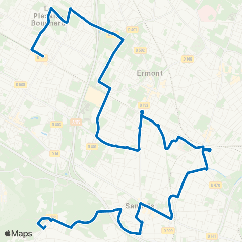 Île-de-France Mobilités Gare de Franconville <> ︎Joffre / Résidence du Moulin map
