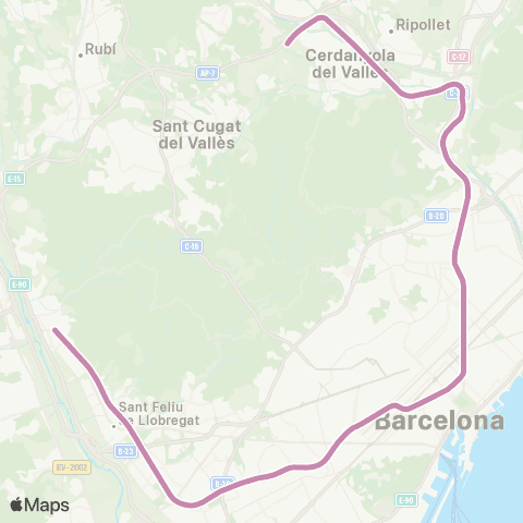 Rodalies Barcelona-Fabra I Puig - Cerdanyola-Universitat map