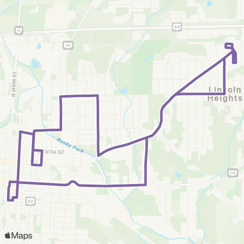 Richland County Transit Wayne St. / Ashland Rd map