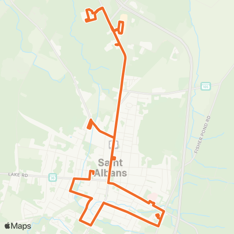 RCT St Albans Downtown Shuttle map