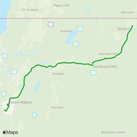 RCT Richford / St Albans Commuter map