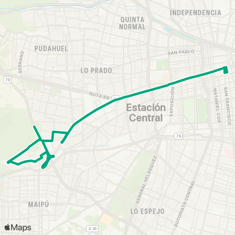 Red La Farfana - Alameda map