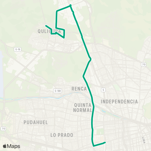 Red Quilicura - Estacion Central map