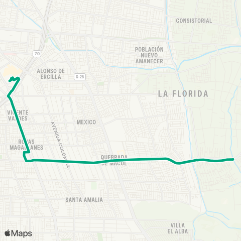 Red (M) Bellavista de la Florida - Rojas Magallanes map