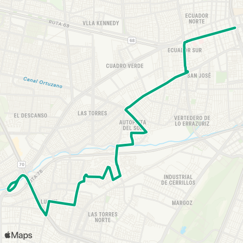 Red (M) del Sol - (M) San Alberto Hurtado map