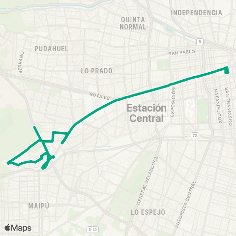 Red La Farfana - Alameda map