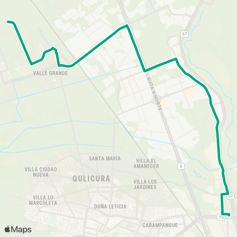 Red (M) los Libertadores - Valle Grande map