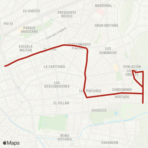 Red (M) Escuela Militar - las Condes map