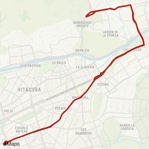 Red (M) Escuela Militar - Av. el Rodeo map